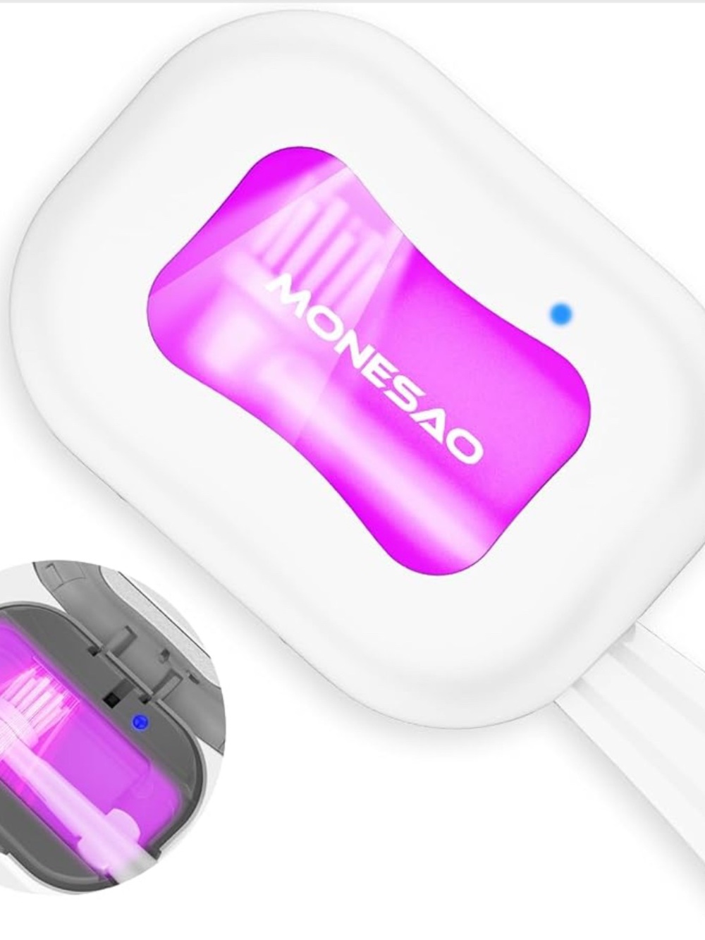 MONESAO Portable UVC Toothbrush Sterilizer - White